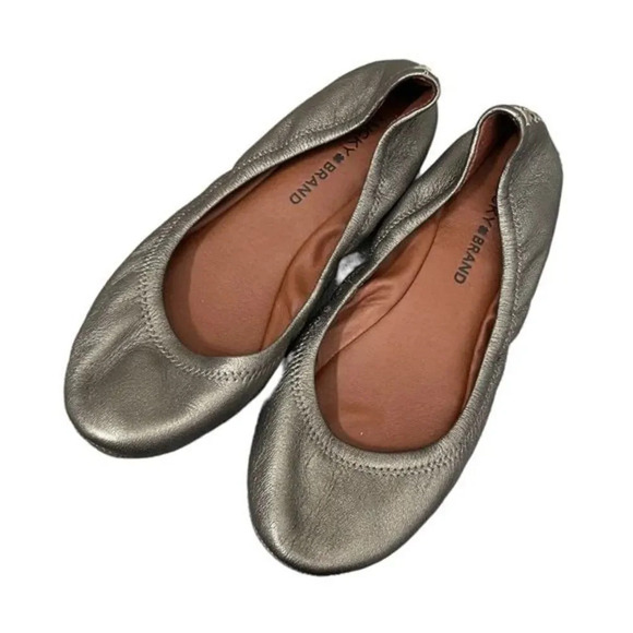 Lucky Brand Pewter Brown Emmie Ballet Flats 7.5 - Picture 1 of 2